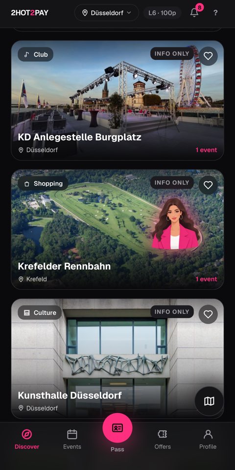 2HOT2PAY App: Orte in Düsseldorf entdecken